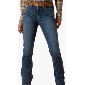 Ariat 16 rebar Riveter high rise straight blue denim western rugged work jeans